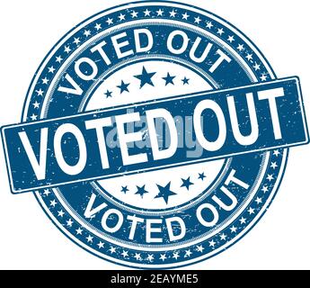 vote out. stamp. blue round grunge vintage vote sign Stock Vector