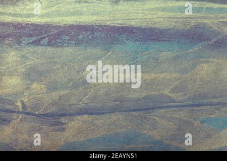 Abstract art background dark blue and golden colors. Watercolor painting on canvas with soft purple gradient. Fragment of artwork on paper with shiny Stock Photo