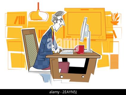 Distance web learning. Online education platform, workshop and language tutoring, video call, educational webinar, personal tutor courses. Stock Vector