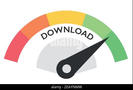 Fast and slow download speedometers, speed test Stock Vector