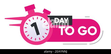 One Day Left Icon. 1 Day To Go. Stock Vector