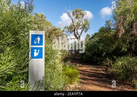 PARKS, RESERVES AND ENVIRONMENT SIGNS: Bird Watching and No littering Stock Photo