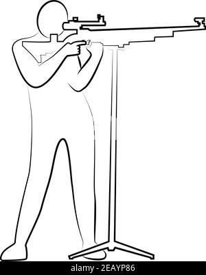 Shooting sport icon of a set. Line vector illustration EPS 10 Stock Vector