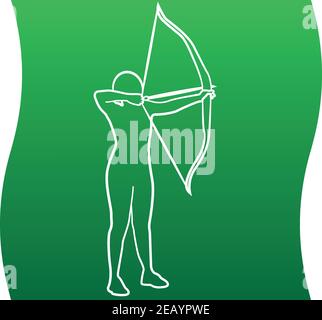 Target archery icon of a set. Line vector illustration EPS 10 Stock Vector