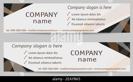 Business banner, text place. Brown, gray geometric abstract template, minimalistic design. Vector techno layout for gift card, presentation. EPS10 Stock Vector