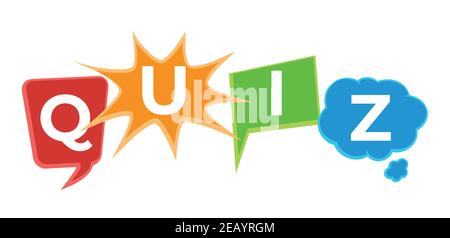 Quiz in comic pop art style. Quiz brainy game word. Vector illustration Stock Vector