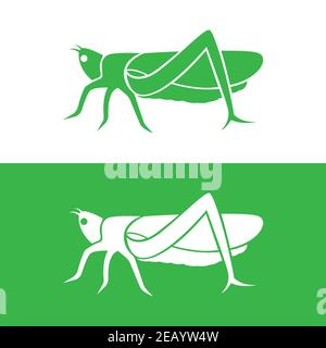 Vector of grasshopper design on white background and green background. Easy editable layered vector illustration. Wild Animals. Stock Vector