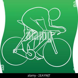Track cycle sport line icon of a set. Bicycle Vector EPS 10 Stock Vector