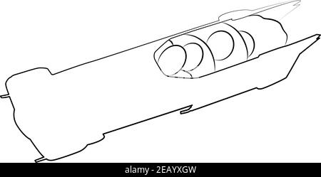 Bobsleigh or bobsled line icon of a sports set. Vector EPS 10 Stock Vector
