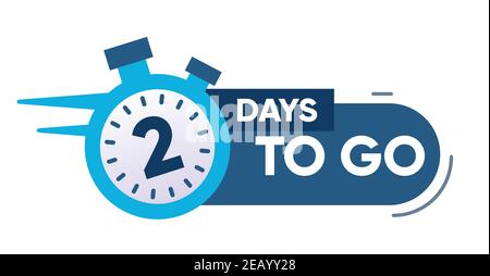 Two Days Left Icon. 2 Days To Go. Stock Vector
