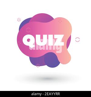 Quiz logo in liquid bubble style. Quiz brainy game word. Vector Stock Vector