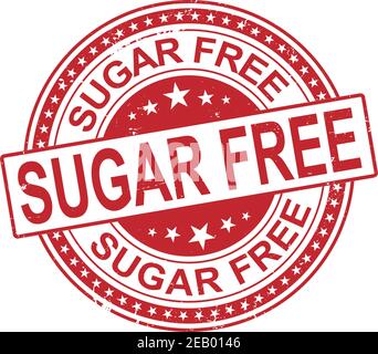 sugar free grunge stamp isolated on white background Stock Vector