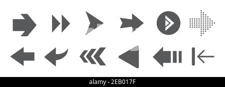 Arrows set icons. Arrow icon. Arrow vector collection. Arrow. Cursor. Modern simple arrows. Stock Vector