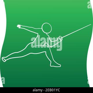 Fencing line icon of a sports set. Vector EPS 10 Stock Vector