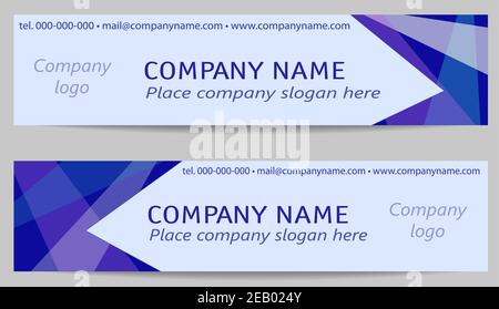 Business geometric banner, text place. Bright blue abstract background, template, minimalistic design. Modern layout for landing page. Vector EPS10 Stock Vector