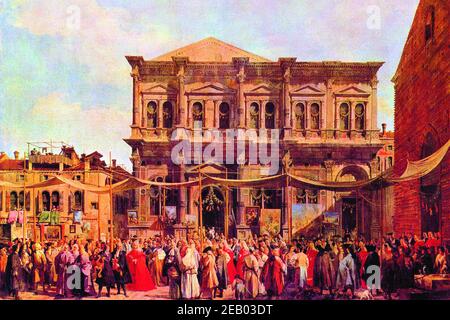 Festival in San Rocco 1730 Stock Photo