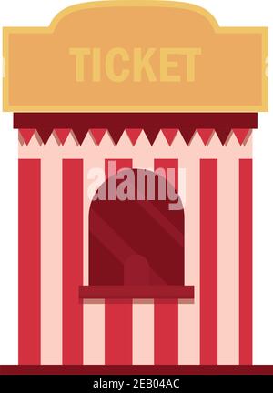 amusement park tickets booth carnival flat design vector illustration Stock Vector