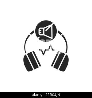 Noise cancelling headphones color line icon. Pictogram for web page, mobile app, promo. Editable stroke. Stock Vector