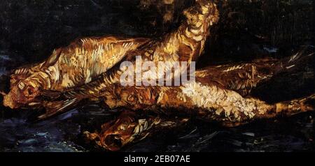 Still Life with Bloaters  1880 Stock Photo