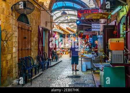 ACRE, ISRAEL, SEPTEMBER 12, 2018: Traditional street market in Akko, Israel Stock Photo