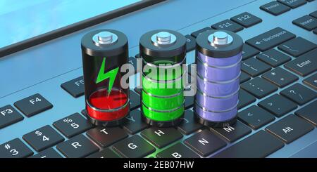 Fully Charged And Discharged Battery -3D Illustration Stock Photo - Alamy