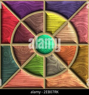 3D render seamless pave background tile with wood pattern texture Stock Photo