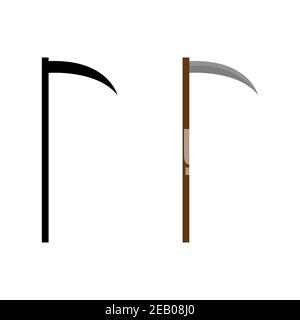 Scythe icon. Simple illustration of scythe vector icon for web. Stock Vector