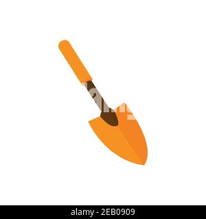 Shovel isolated on a white background. Color line art. Retro design. Vector illustration. Stock Vector