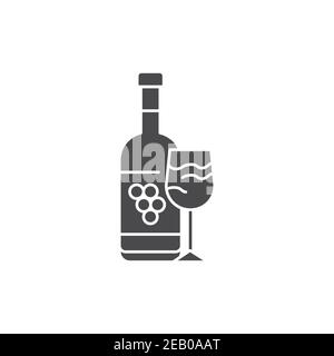 Wine bottle and glass color line icon. Alcoholic beverages. Pictogram for web page, mobile app, promo. UI UX GUI design element. Editable stroke. Stock Vector