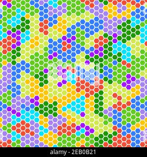 Colorful modern bee honeycomb seamless pattern, art honey texture Stock Vector