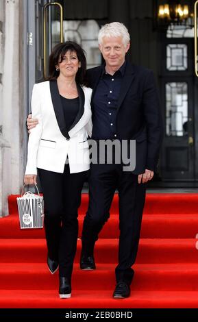 London, UK. 8th August 2013. Emma Freud and Richard Curtis attend The World Premiere of About Time at Somerset House in London. Stock Photo