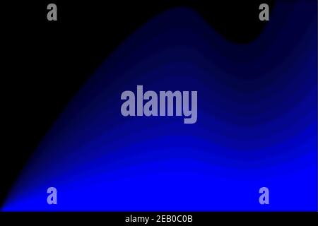 Waves with different shades of blue and black. Starting with black to bright blue. Background Stock Vector
