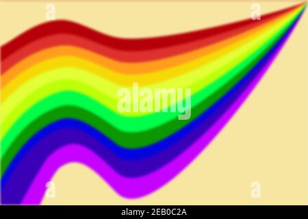 Wave of rainbow colors flowing together. Inspired by breaking light. Light yellow background Stock Vector