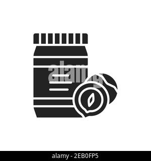 Hazelnut paste color line icon. Isolated vector element. Outline pictogram for web page, mobile app, promo Stock Vector