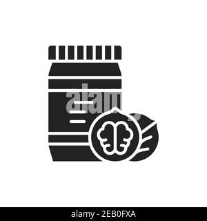 Walnut paste color line icon. Isolated vector element. Outline pictogram for web page, mobile app, promo Stock Vector