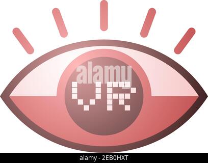 Virtual reality eye icon Stock Vector