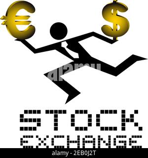 Stock Market Or Stock Exchange Icons Black & White Sticker Set Big ...