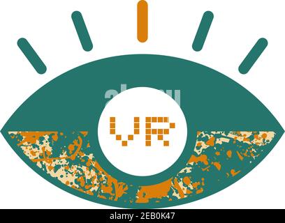 Virtual reality eye icon Stock Vector