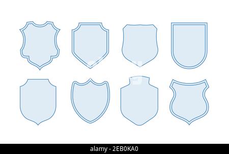 Protection shields collection. Black silhouette shield shape. Modern shields set. Stock Vector
