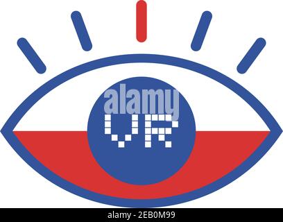 Virtual reality eye icon Stock Vector