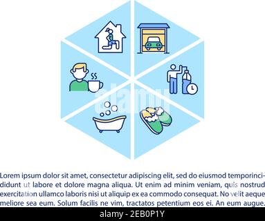 Home workout benefits concept icon with text Stock Vector