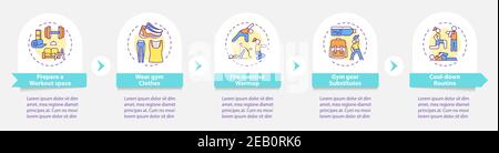 Home exercising tips vector infographic template Stock Vector