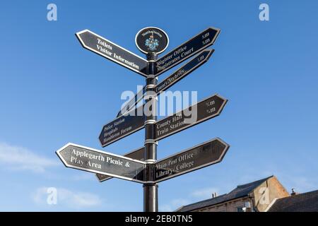 Signpost showing the tourist locations in Buxton town centre UK Stock ...