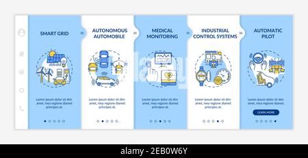 Cyber-physical systems implementation onboarding vector template Stock Vector
