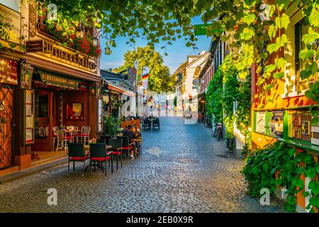 RUDESHEIM AM RHEIN, GERMANY, AUGUST 16, 2018: City center of Rudesheim am Rhein in Germany Stock Photo