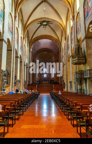 MAINZ, GERMANY, AUGUST 17, 2018: Interior of the Mainz cathedral in Germany Stock Photo