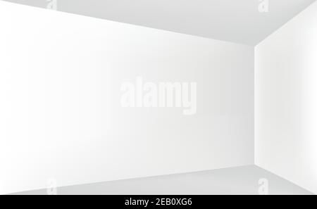 Volumetric white-gray studio, abstract background - illustration Stock Vector