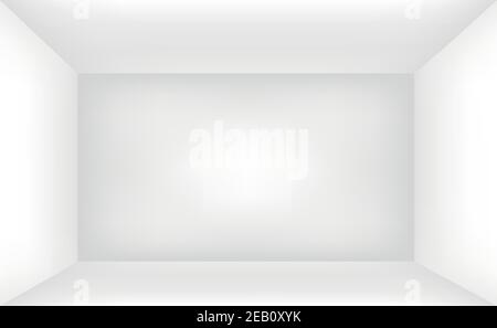 Volumetric white-gray studio, abstract background - illustration Stock Vector