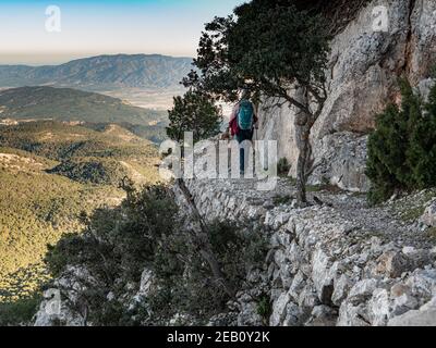Hiking in Sierra Espuna National Park around Morron de Alhama El Berro Murcia Spain Stock Photo