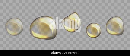 Gold neon circles and stars lights effects isolated on black transparent background. Stock Vector